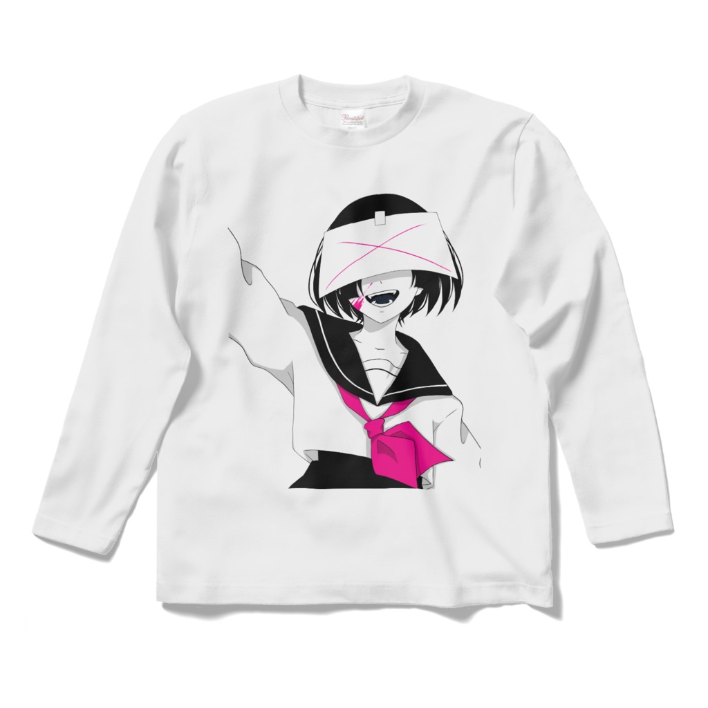 病みセーラー服ロングスリーブTシャツ