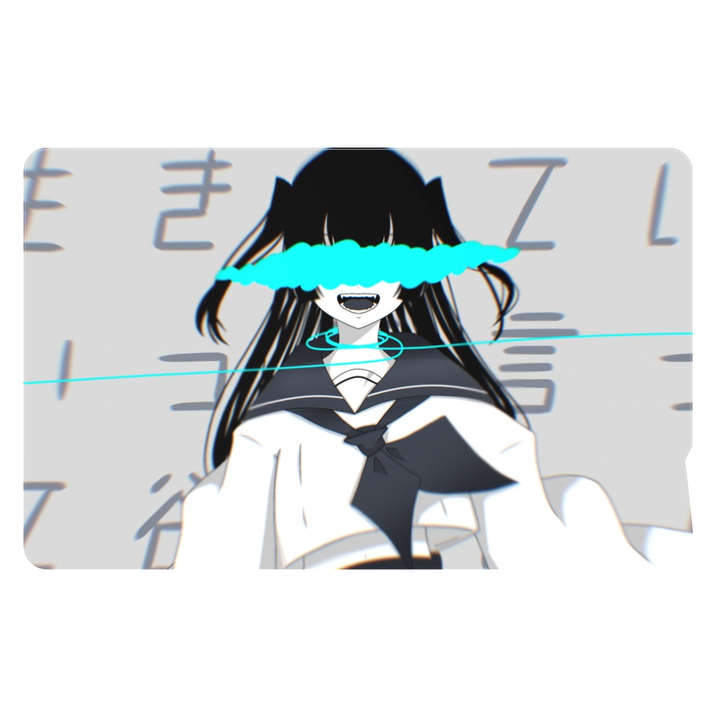 病みセーラー服ICカードステッカー