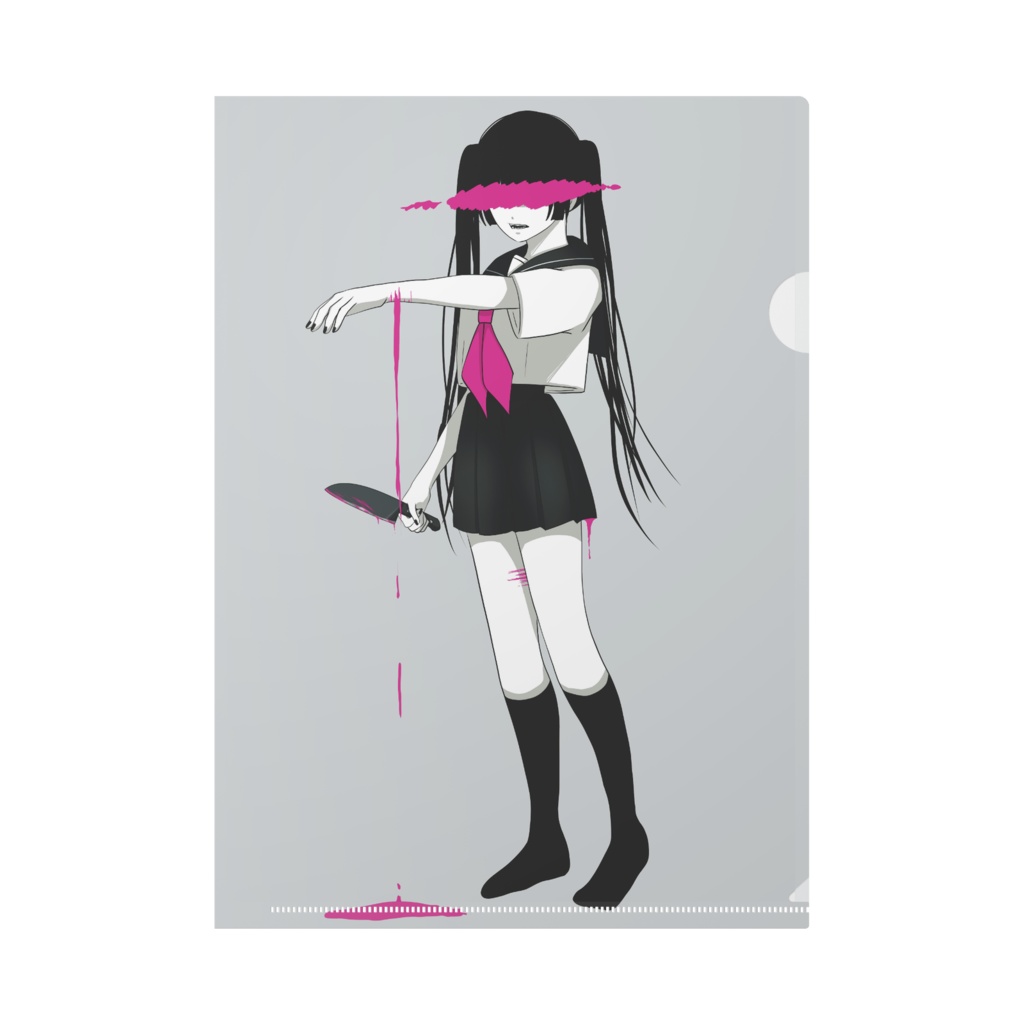 病みセーラー服クリアファイル