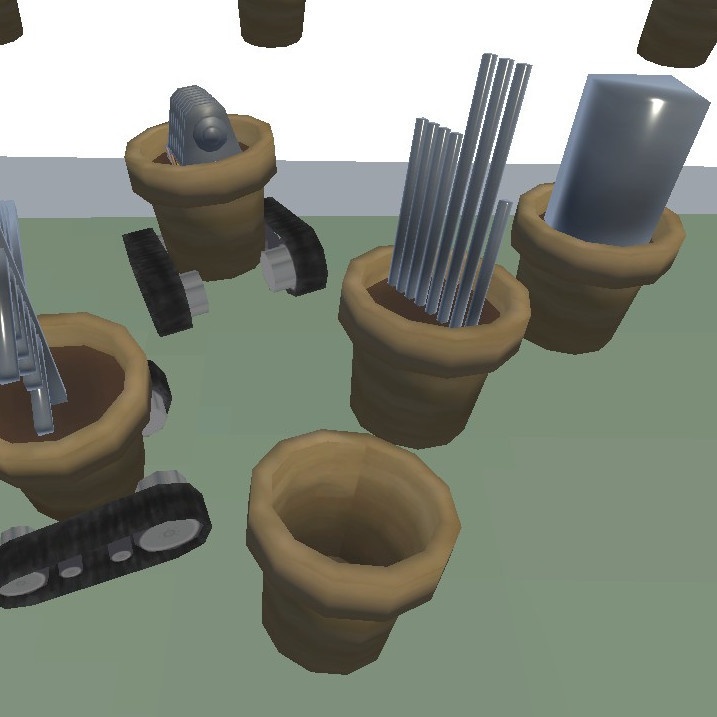 【VRCワールド用インテリア】ポットと金属