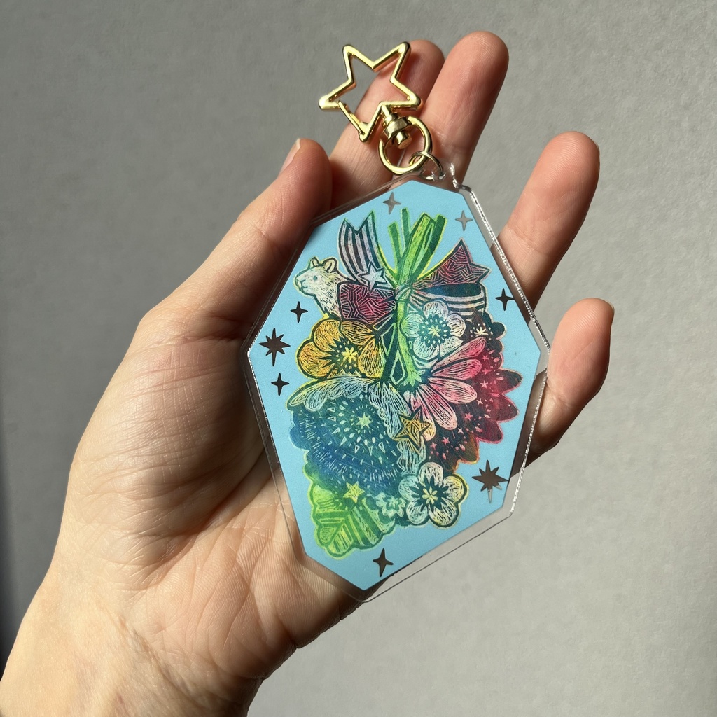 花束アクリルキーホルダー