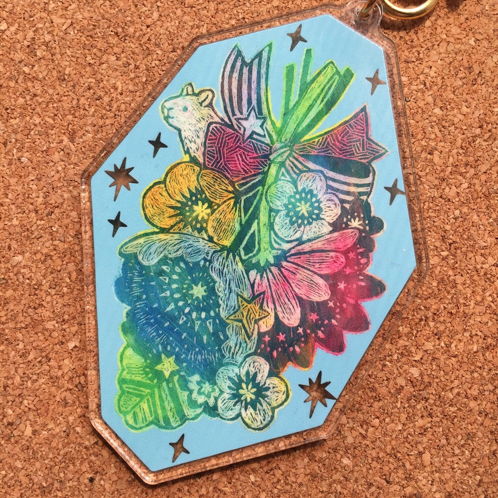 花束アクリルキーホルダー