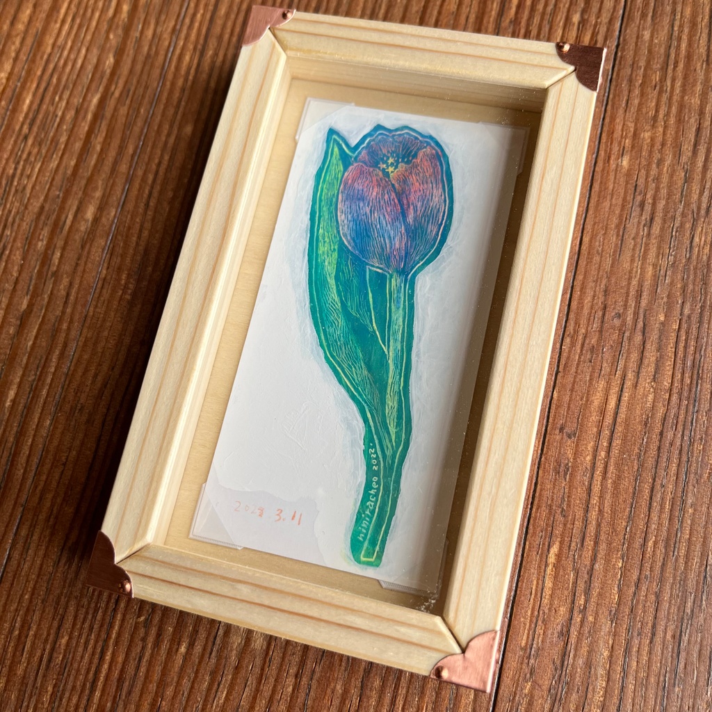 ミニ原画 niniの祈りの花シリーズ