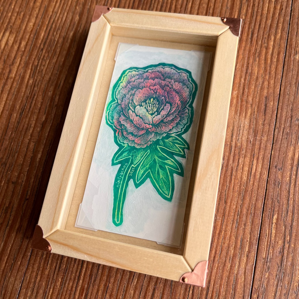 ミニ原画 niniの祈りの花シリーズ