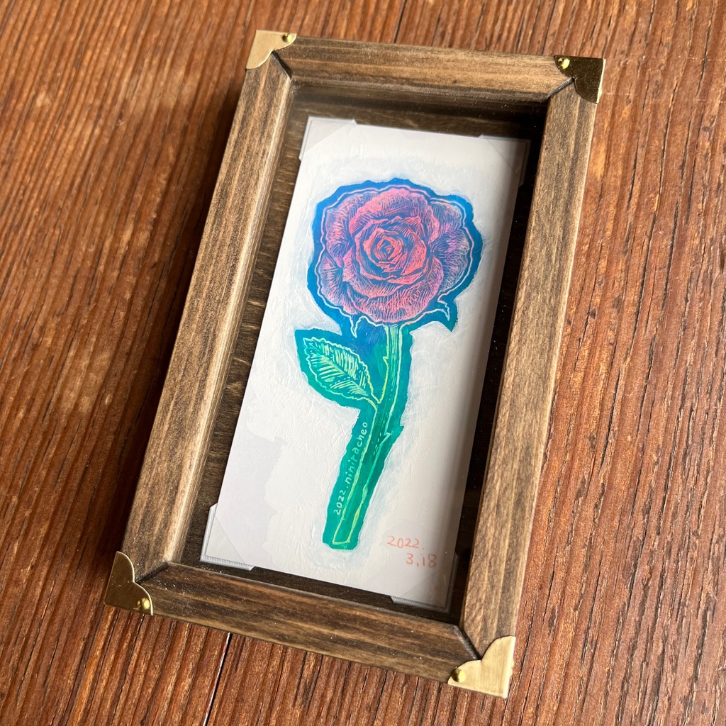 ミニ原画 niniの祈りの花シリーズ