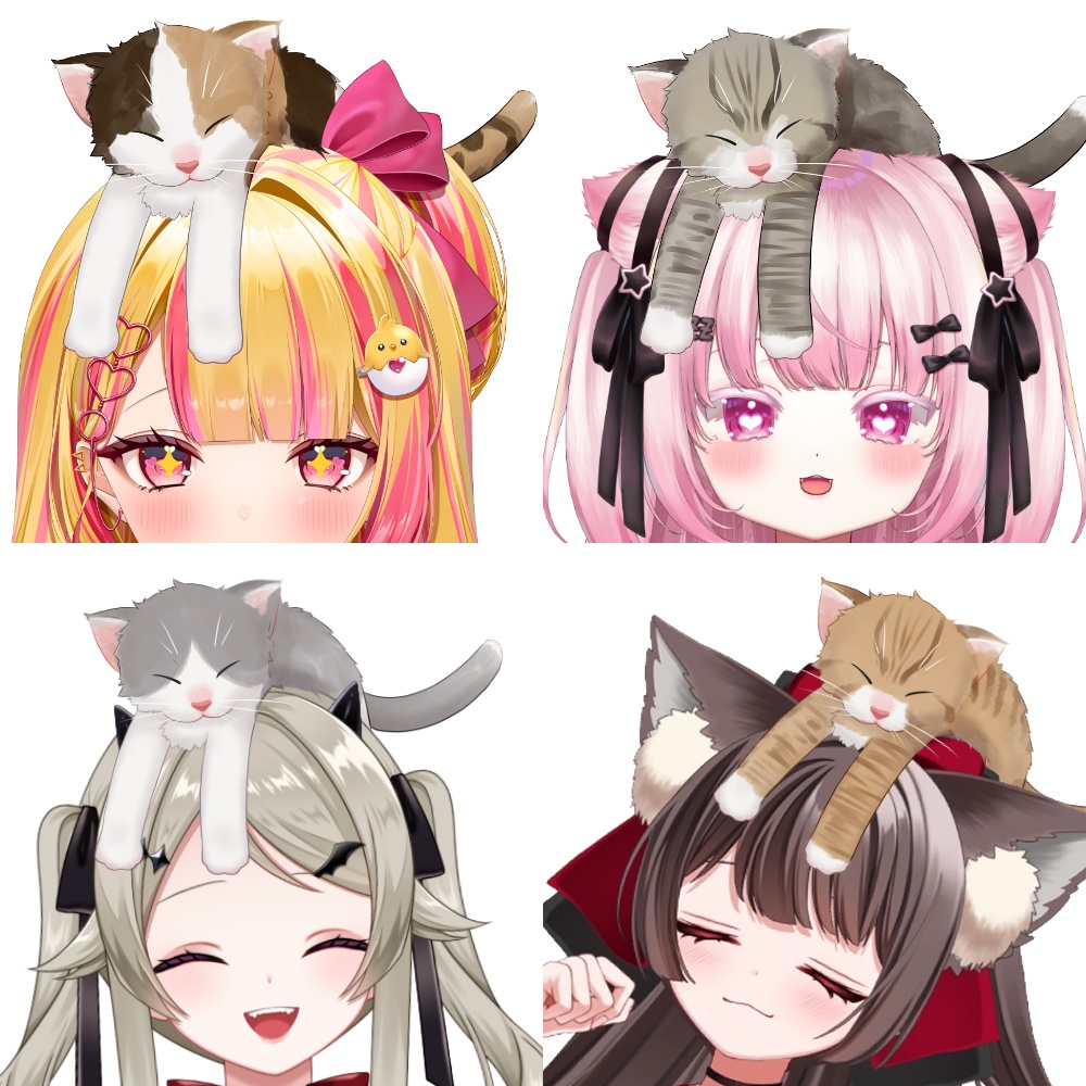 頭に子猫素材