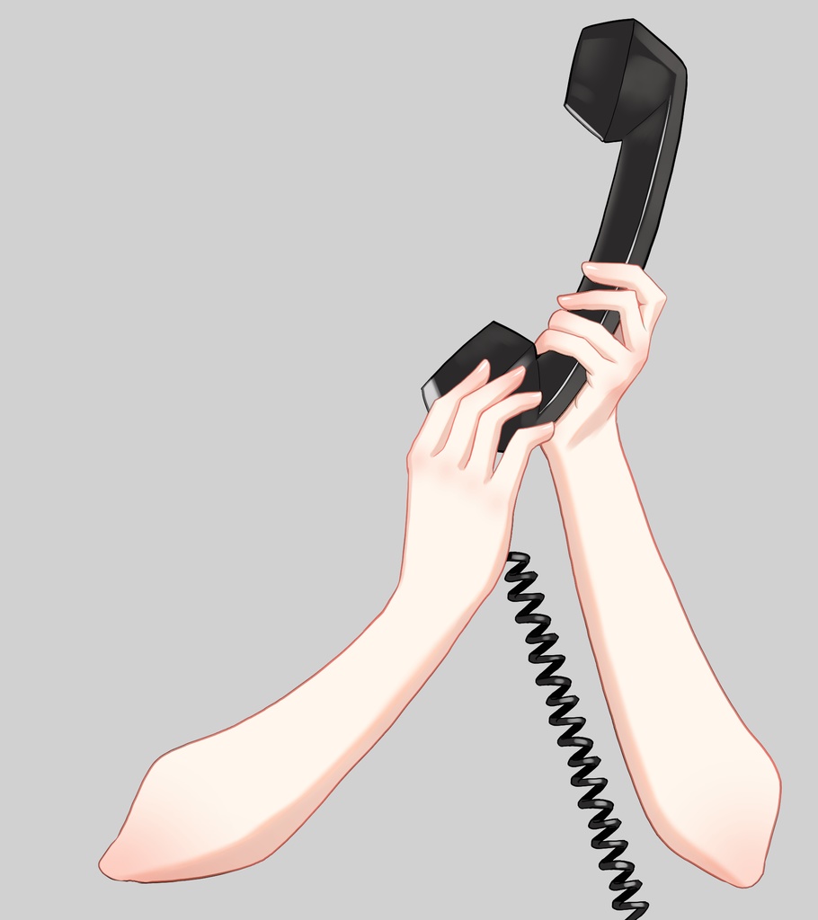 黒電話の手素材