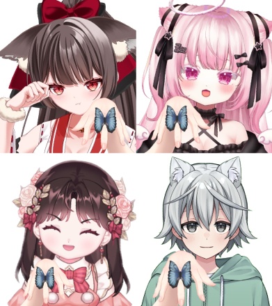 ちょうちょの乗る手素材