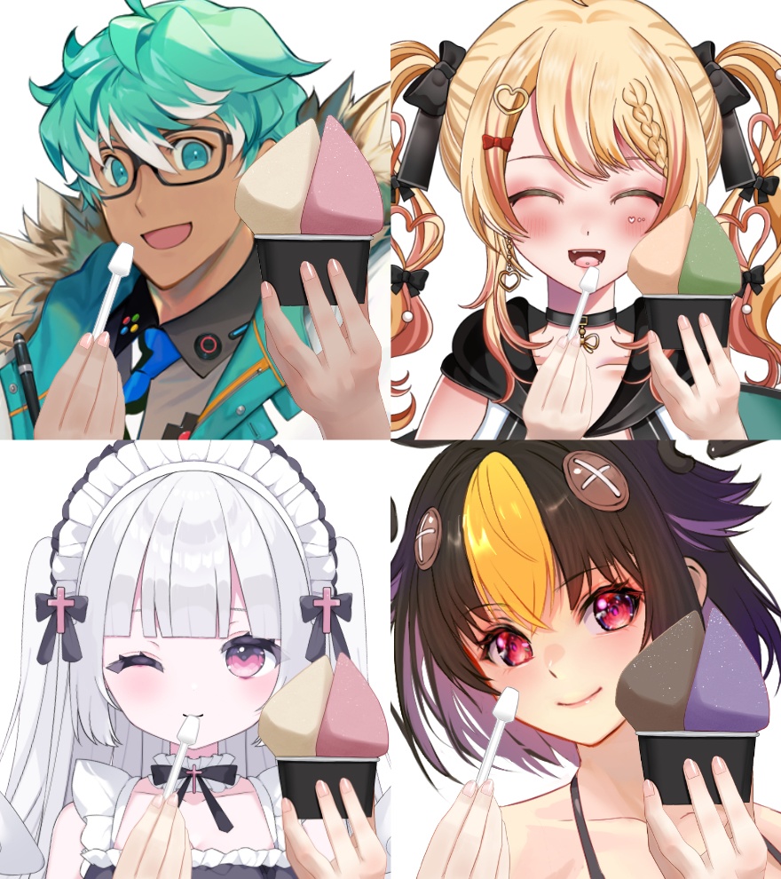 ジェラートを持つ手素材