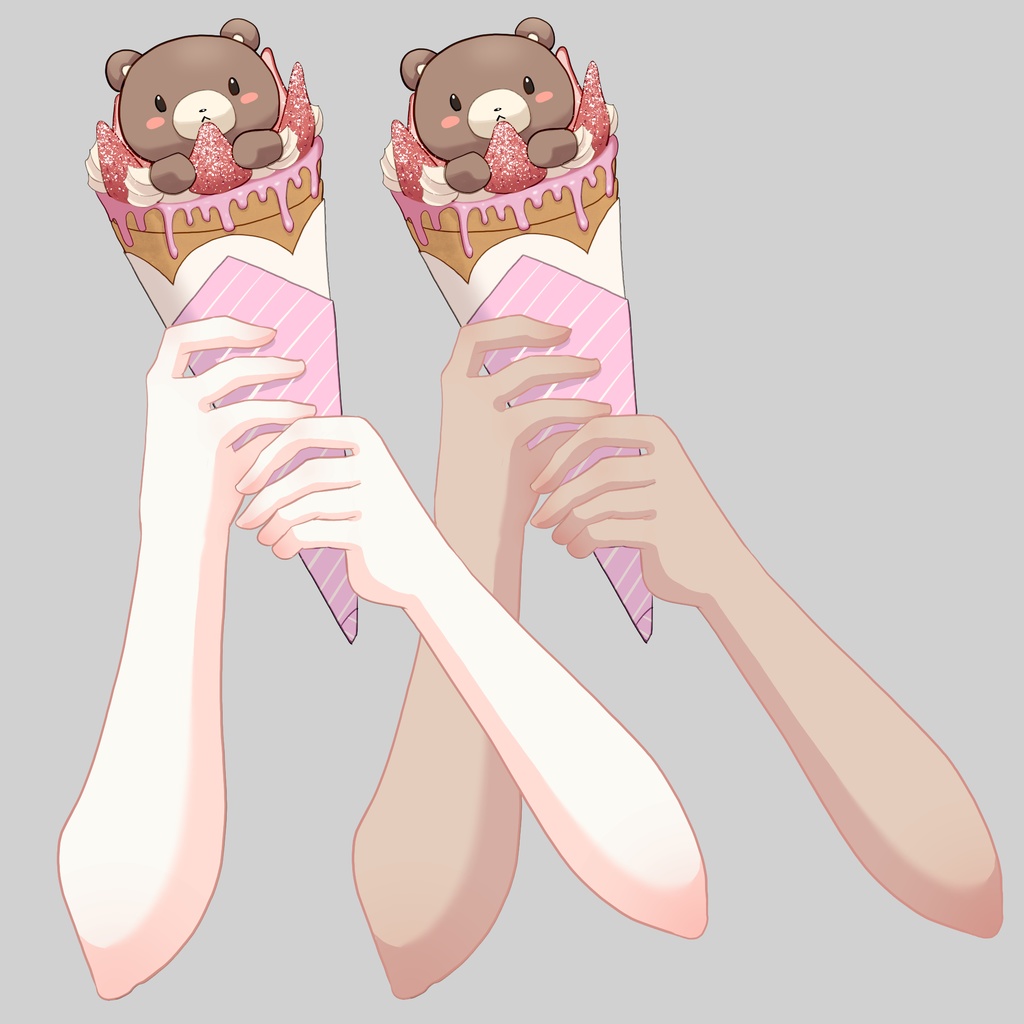 くまちゃんクレープの手素材