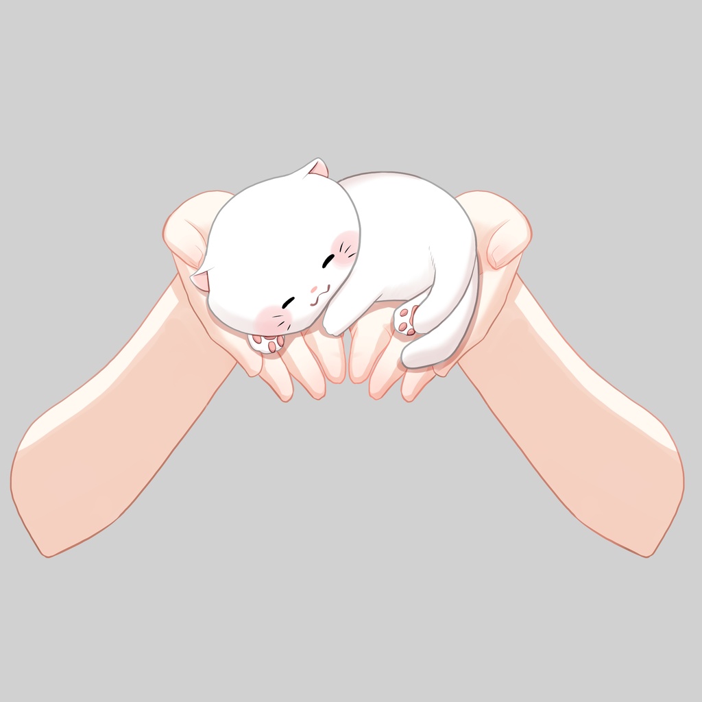 小さき命（猫）を持つ手素材