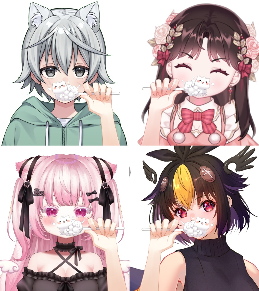 ねこはみがきの手素材