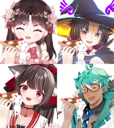 とろけるチーズねこピザの手素材