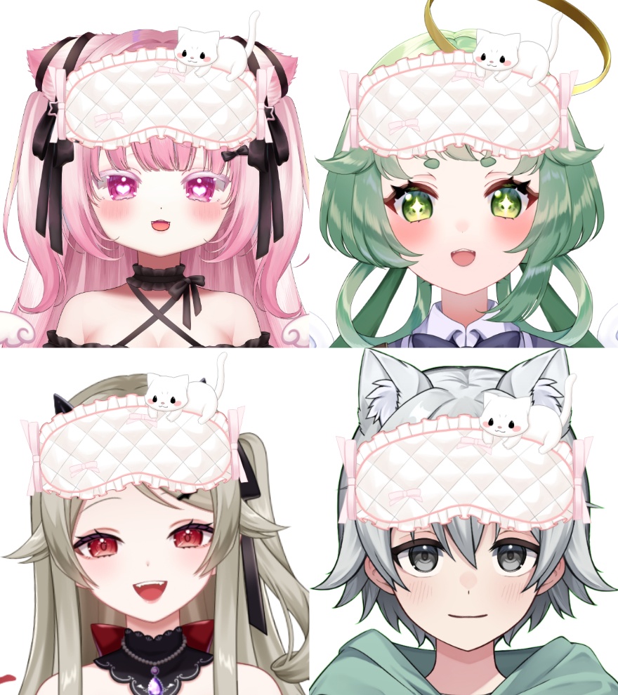 すやすやねこアイマスク素材