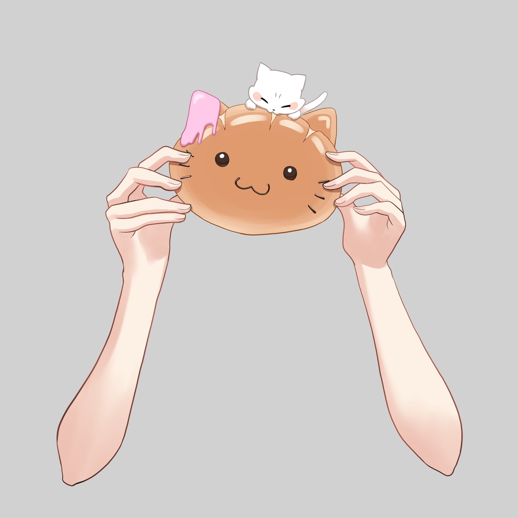 ねこくりーむぱんの手素材