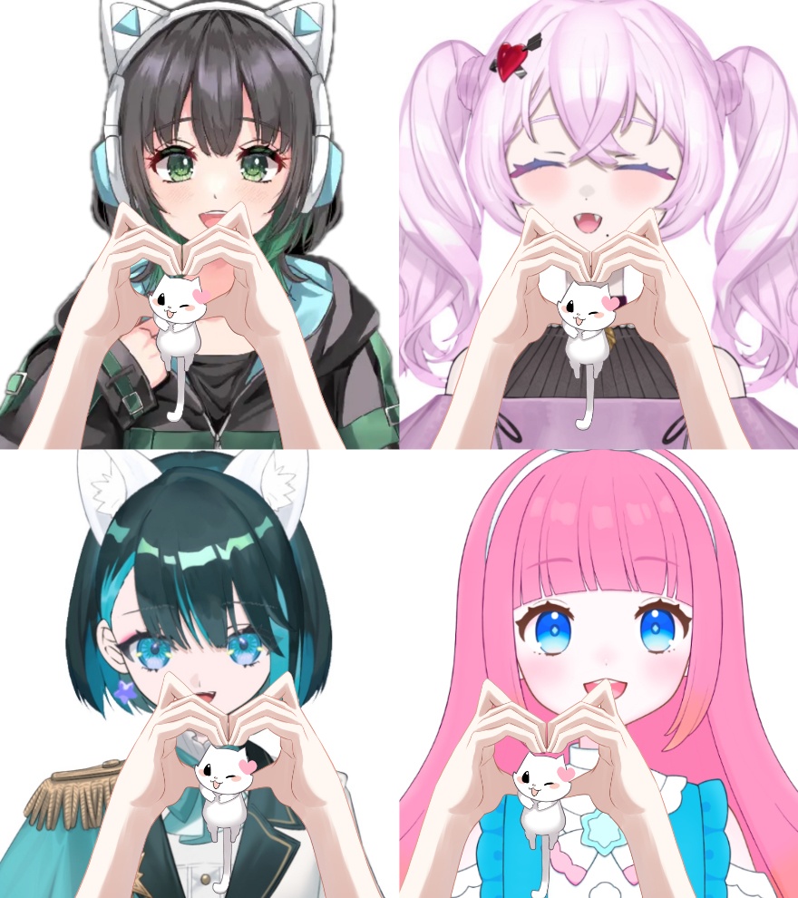 ねこみみハートの手素材