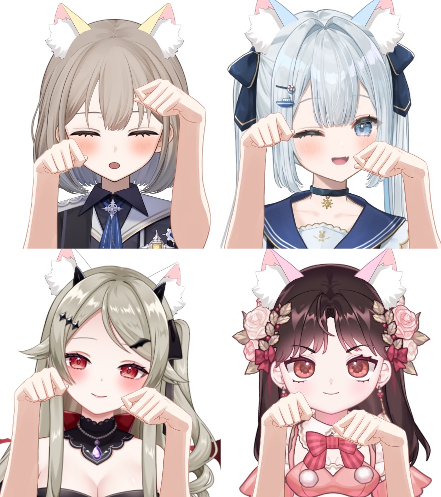 ねこみみ・にゃんこの手素材