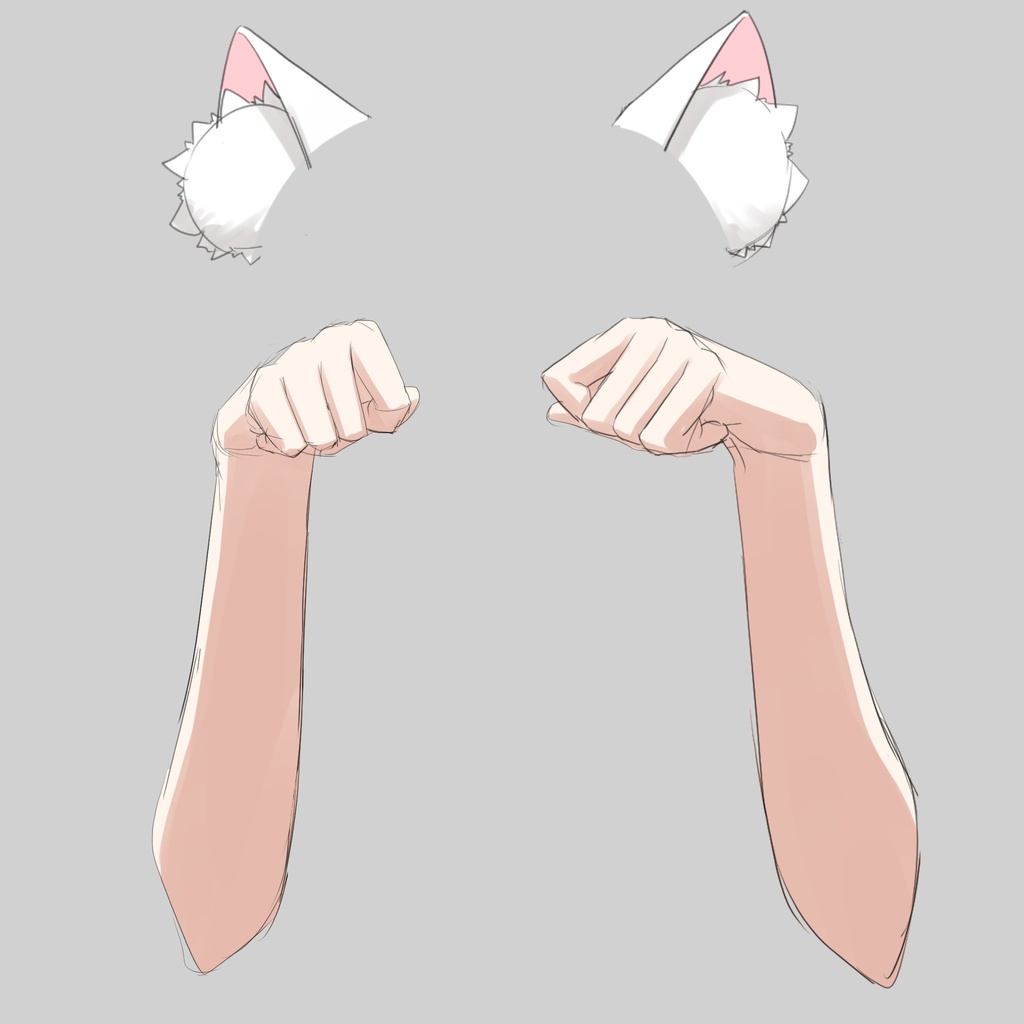 ねこみみ・にゃんこの手素材