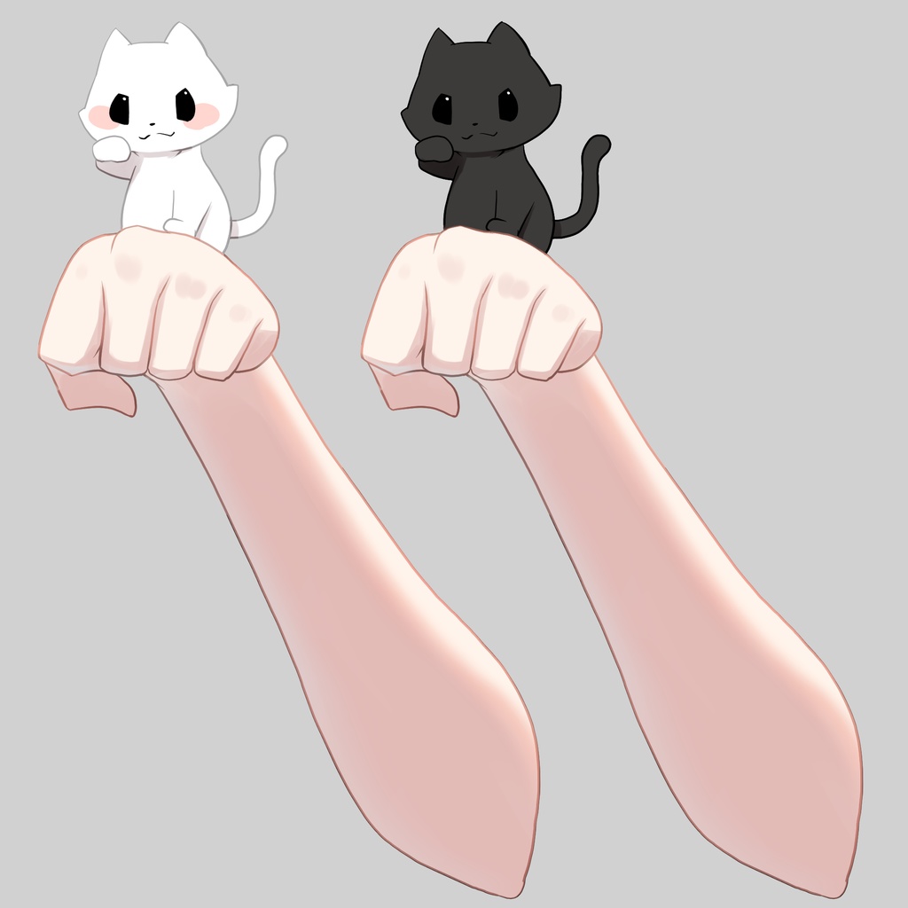 ねこグータッチの手素材