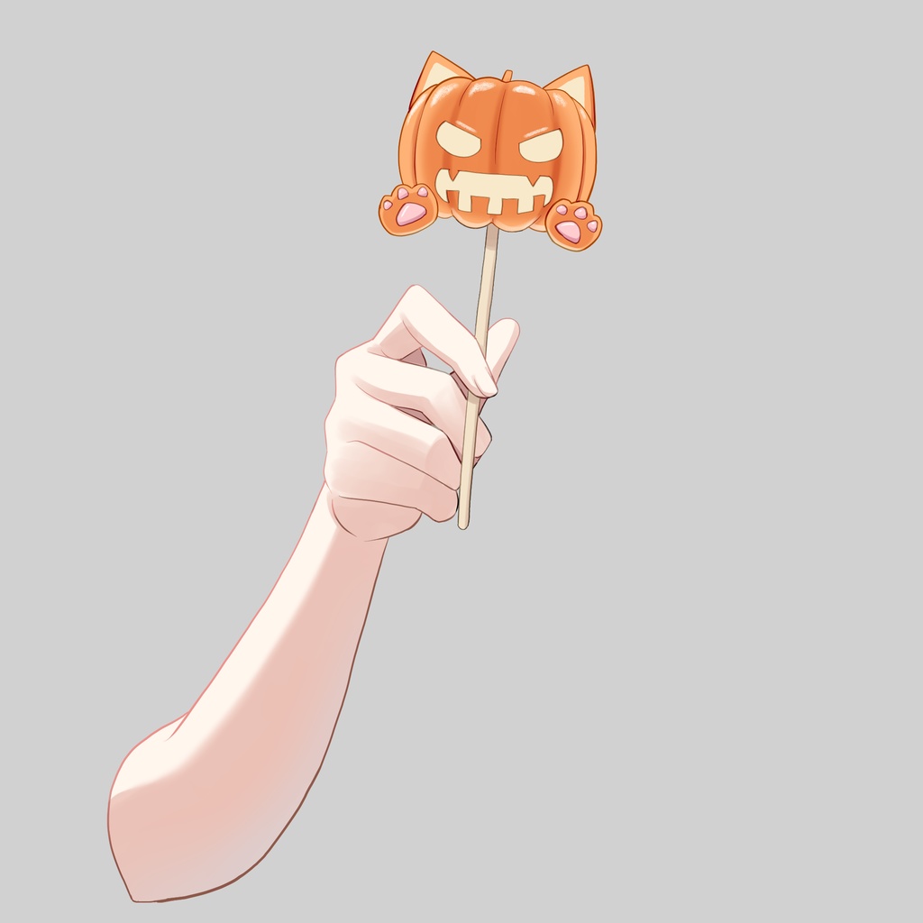 ねこかぼちゃキャンディーの手素材