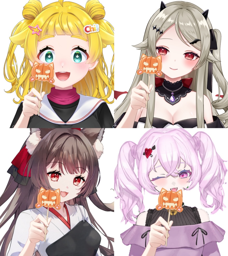 ねこかぼちゃキャンディーの手素材