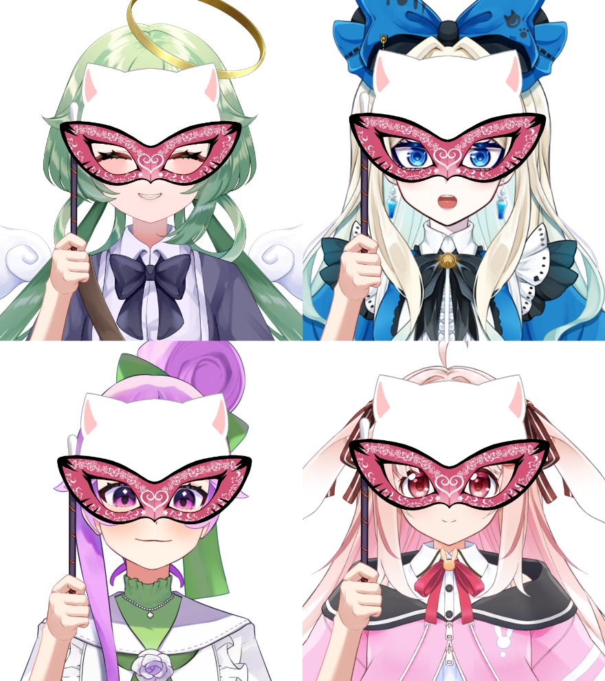 ハロウィンねこ仮面の手素材