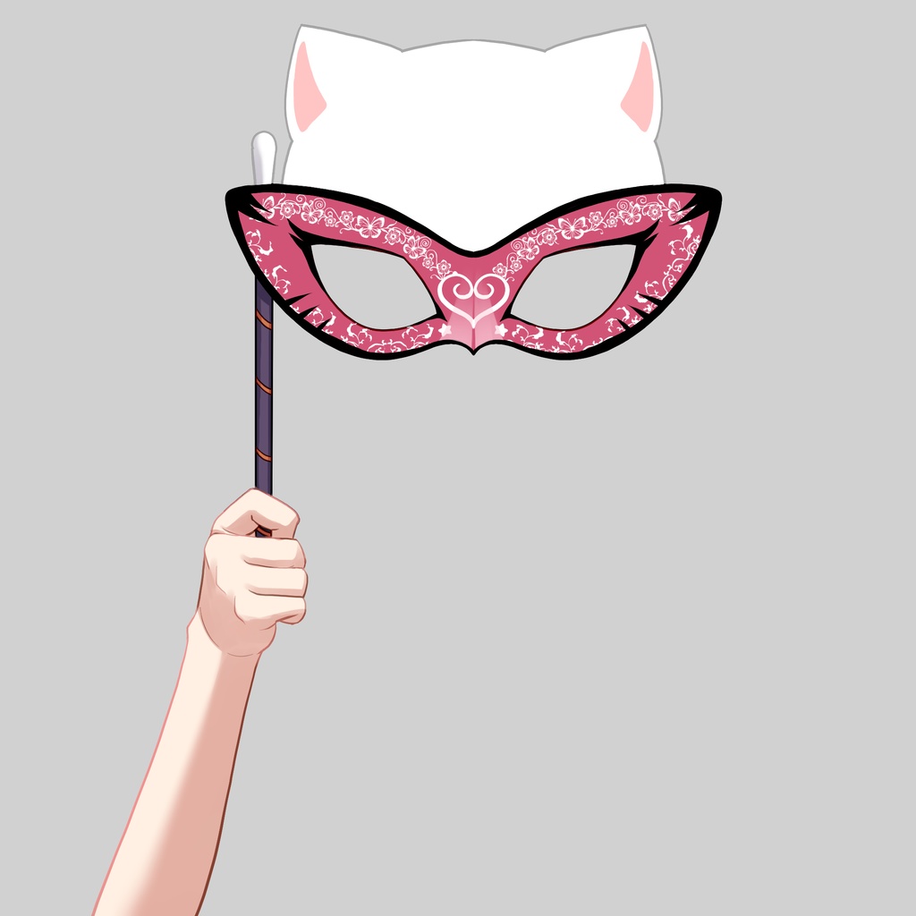 ハロウィンねこ仮面の手素材