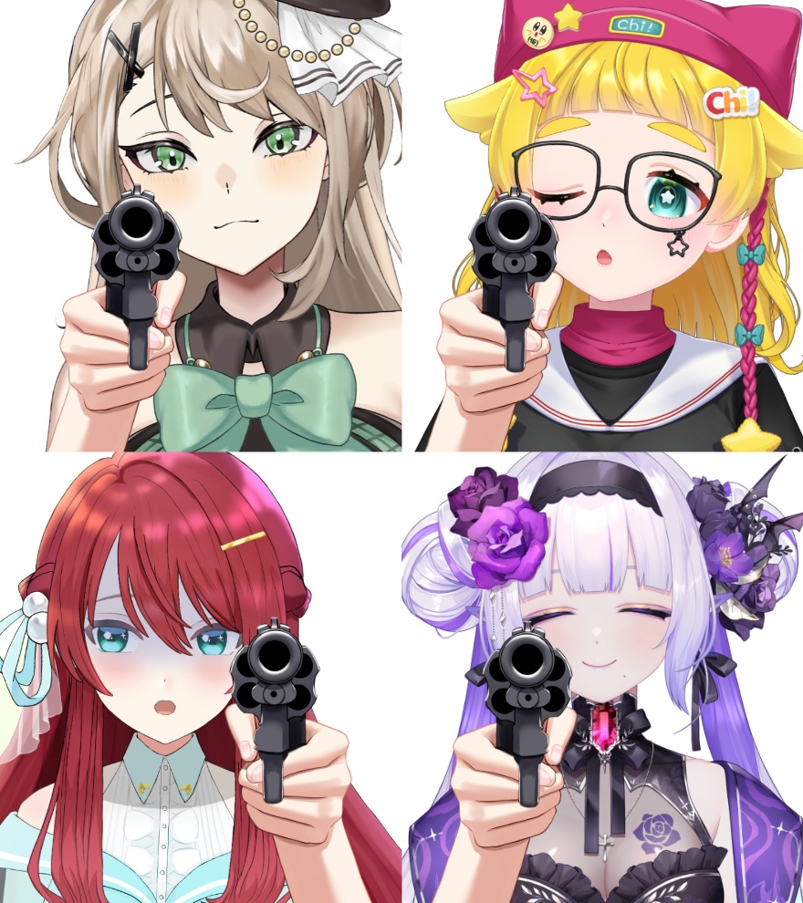 銃口を向ける手素材