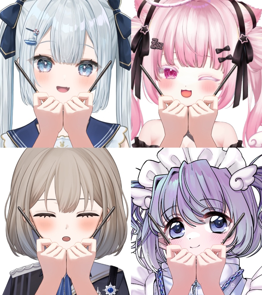 スティック菓子を持つ手素材