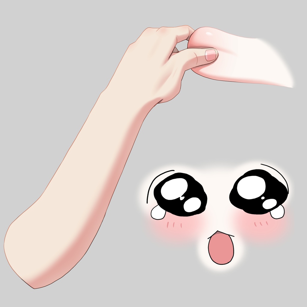 ほっぺをひっぱる手素材