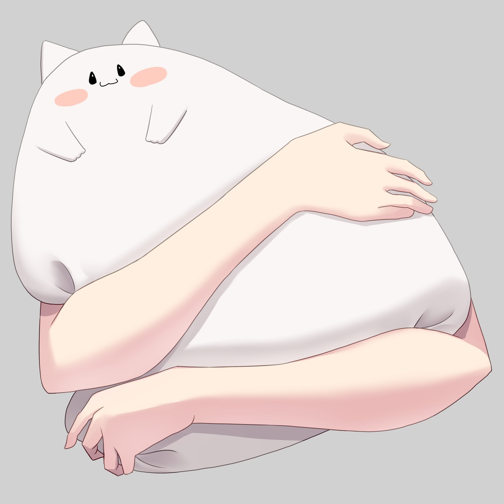 猫クッション抱く手素材