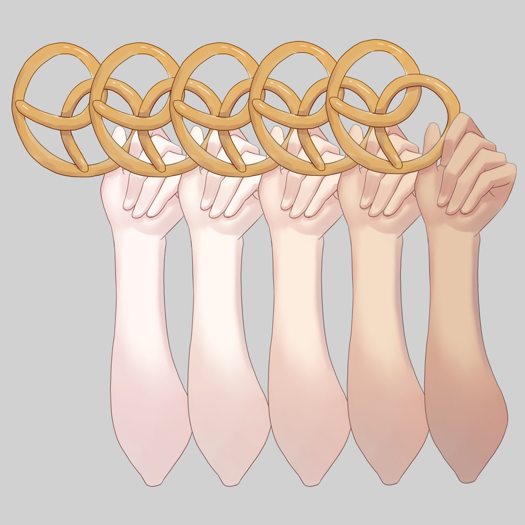 プレッツェルを持つ手素材