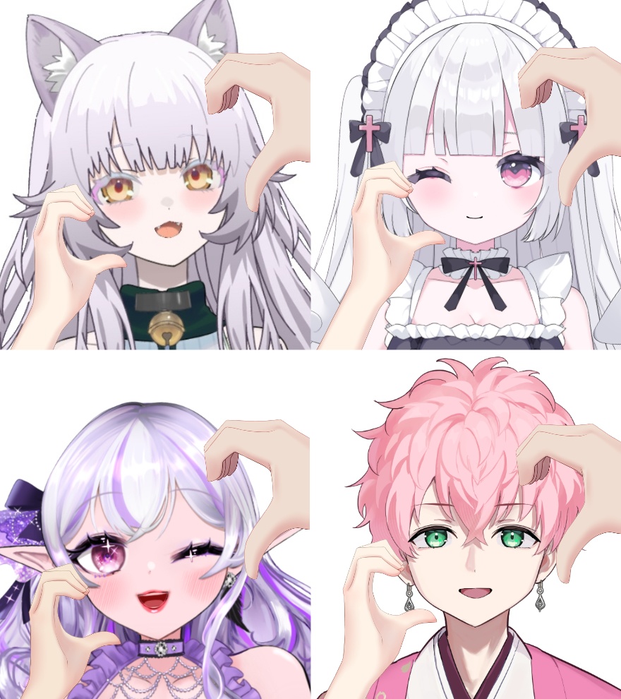 顔ハートの手素材