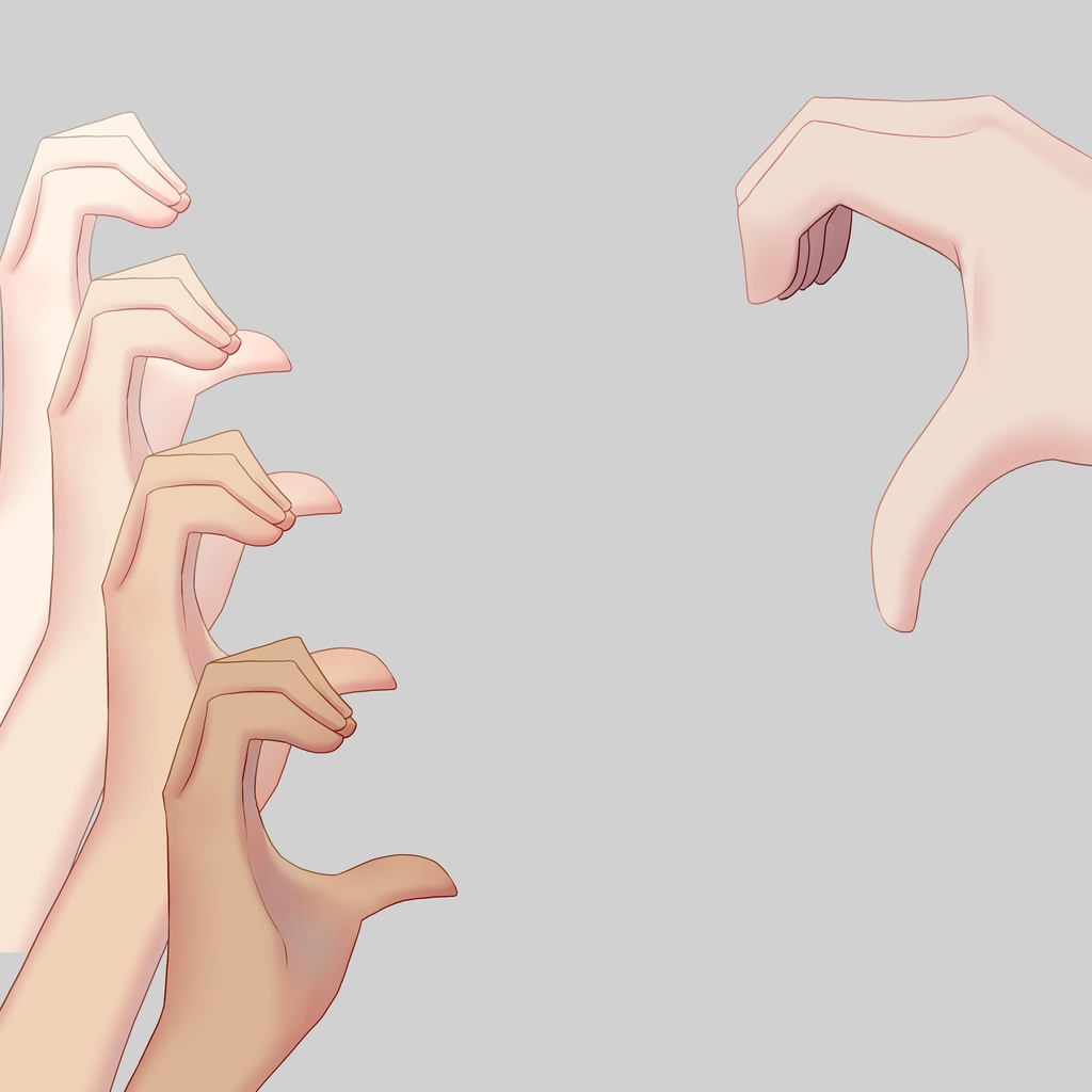 顔ハートの手素材