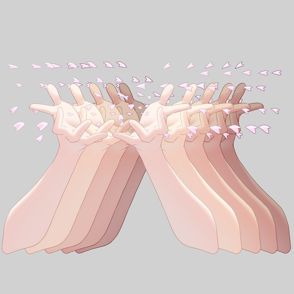 さくら舞う手素材