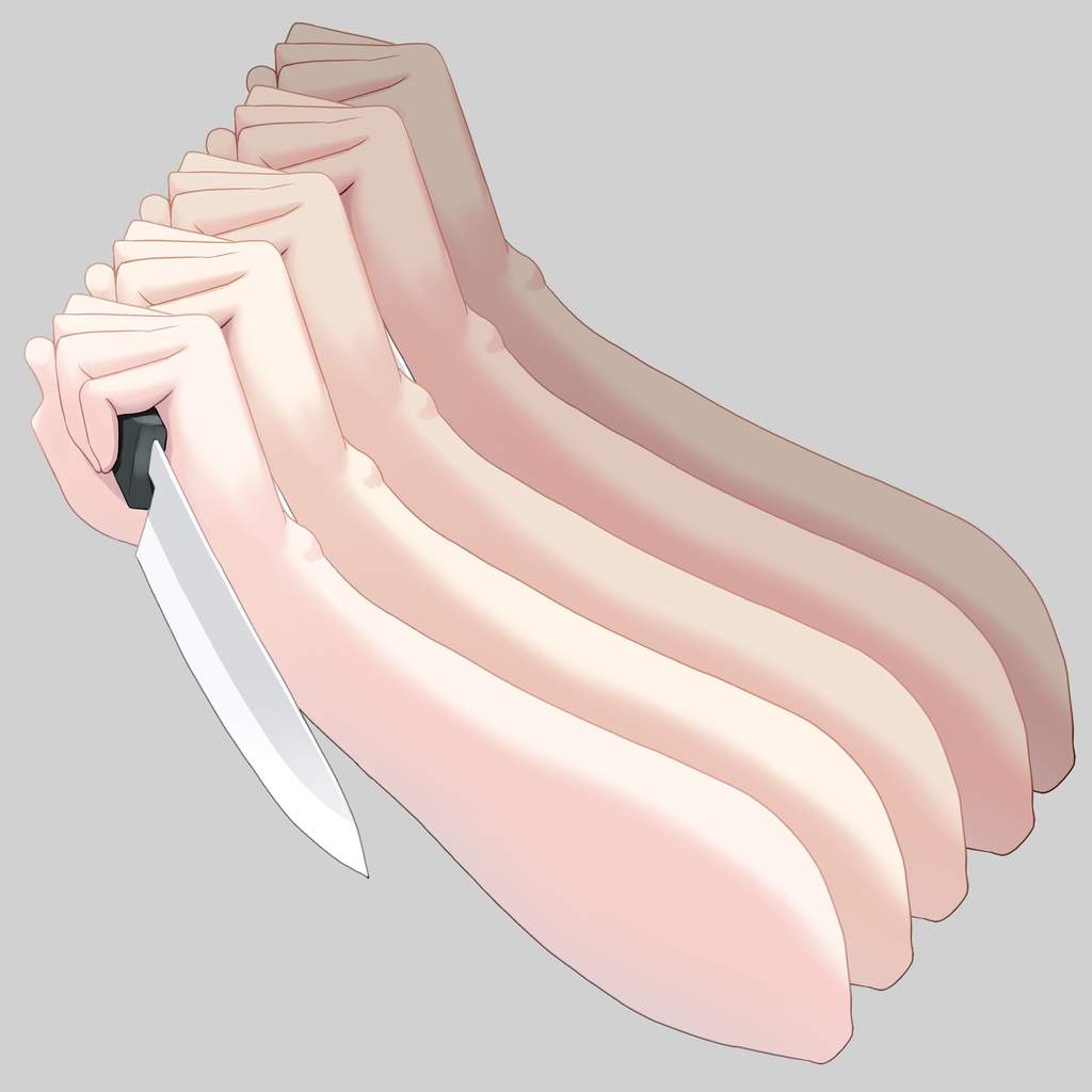 包丁を構える手素材