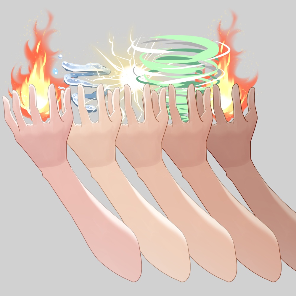 魔法を出す手素材
