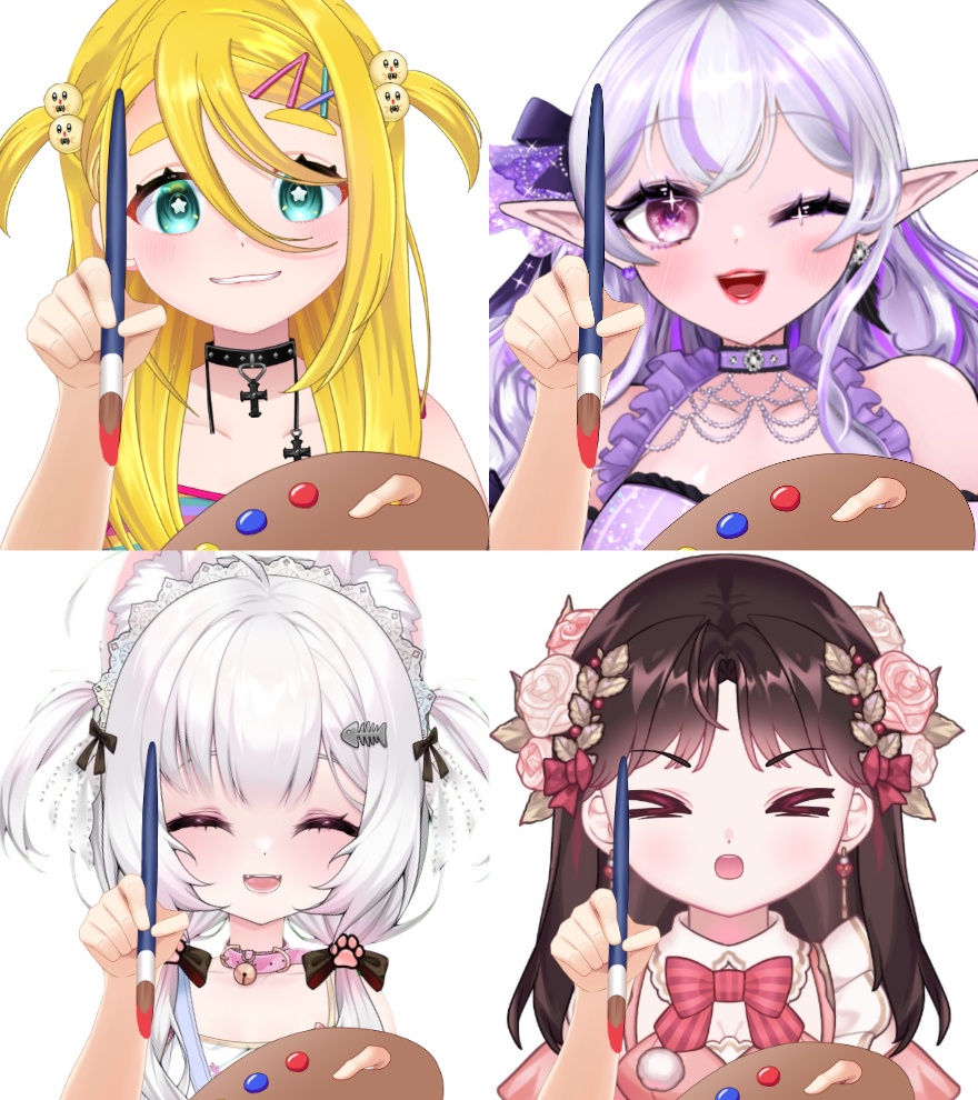 絵筆を持つ手素材
