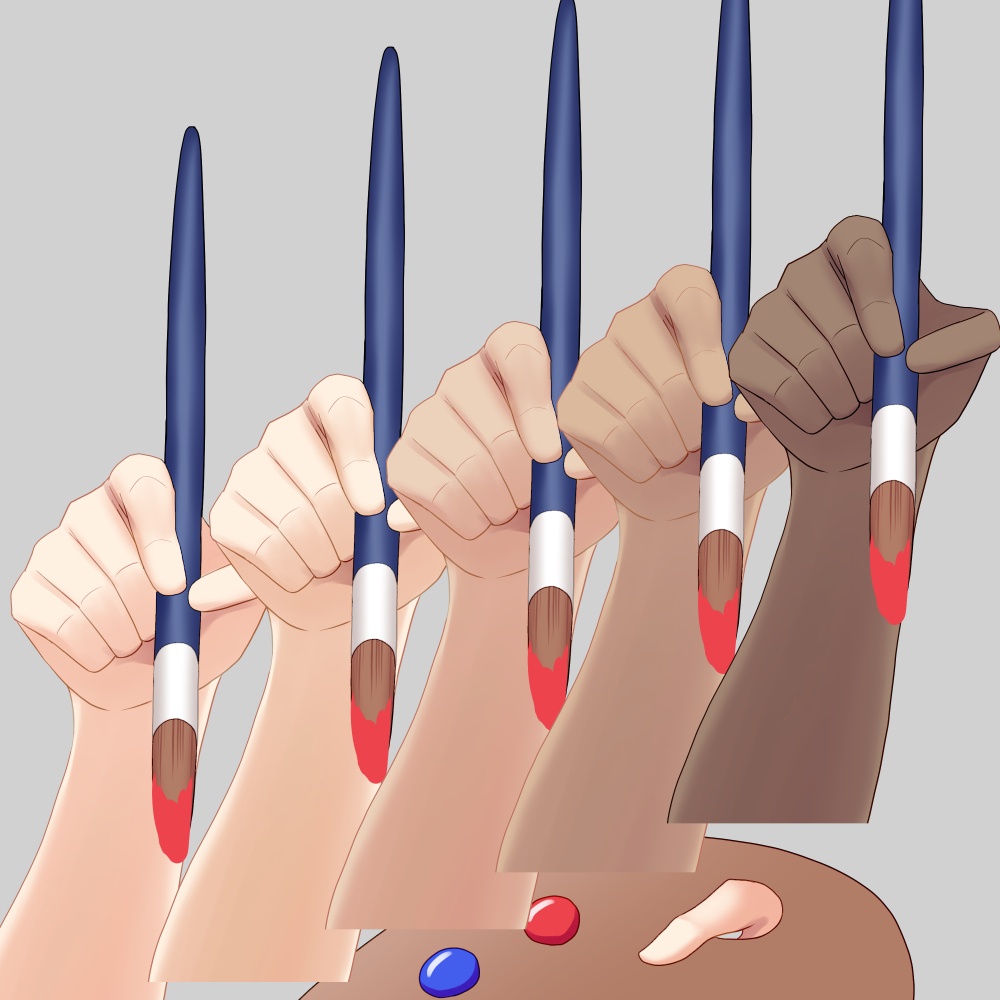 絵筆を持つ手素材
