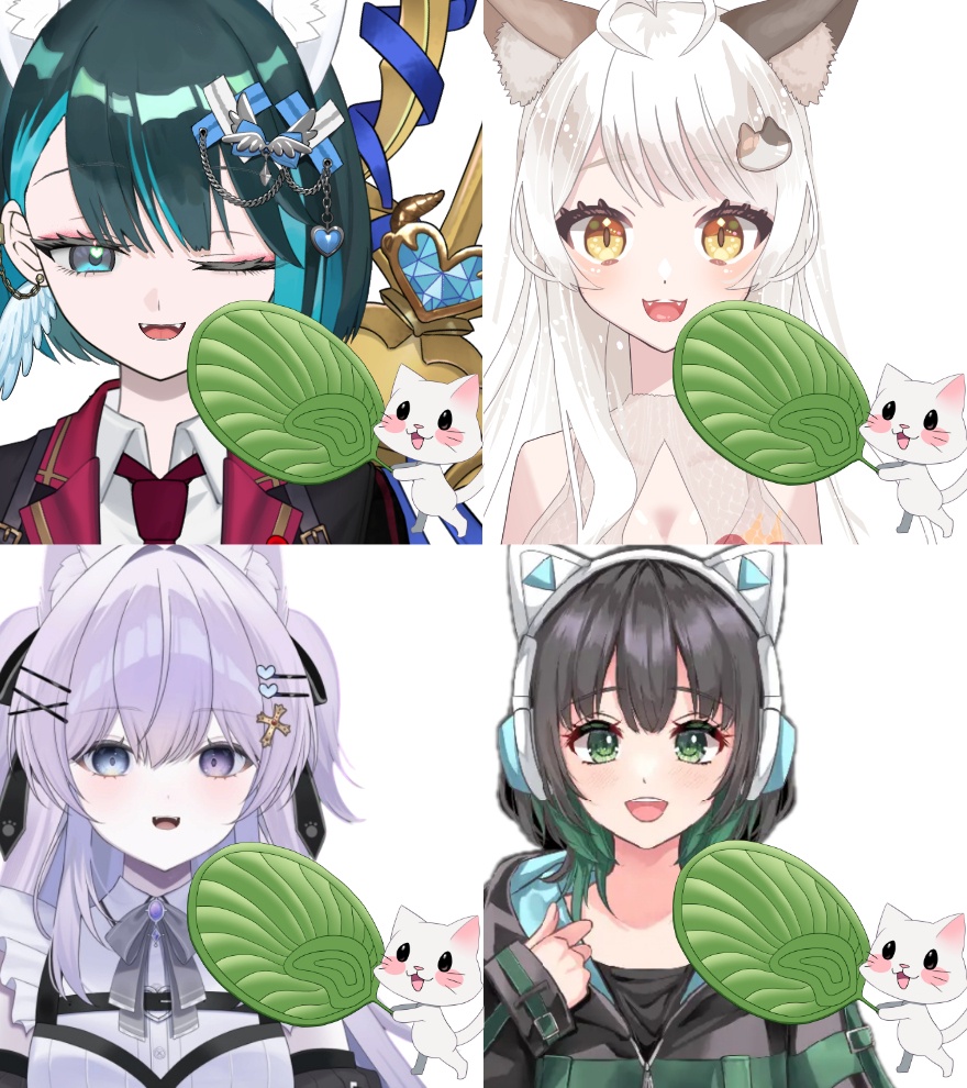 ねこうちわ素材