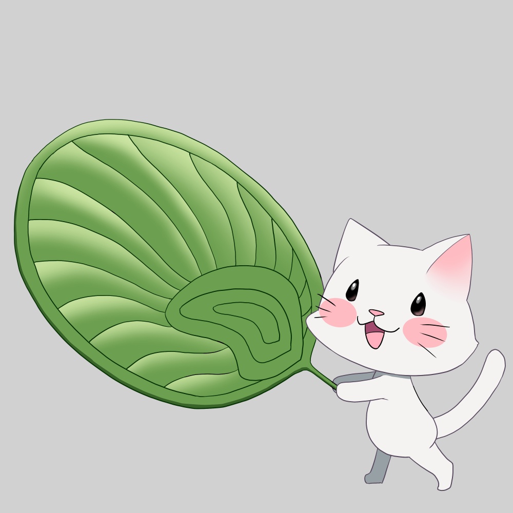 ねこうちわ素材