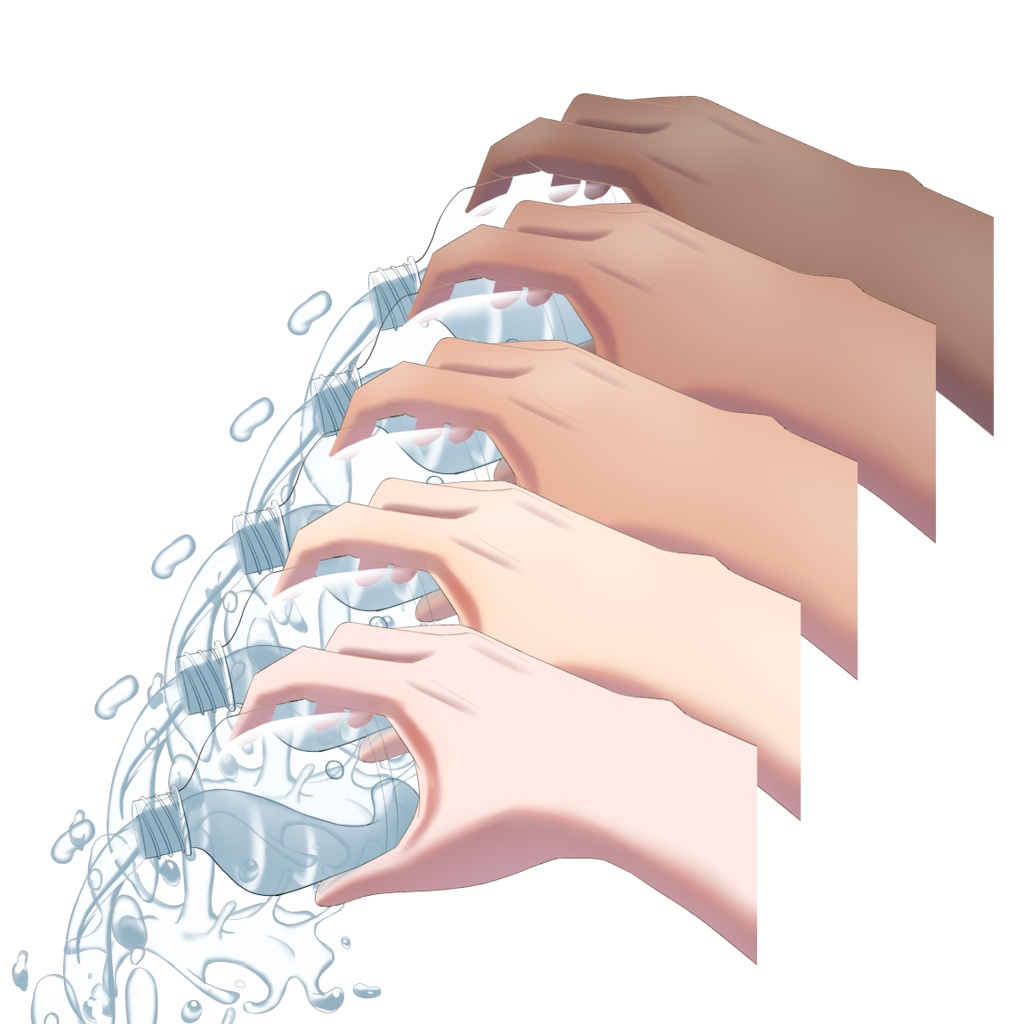 水をかける手素材