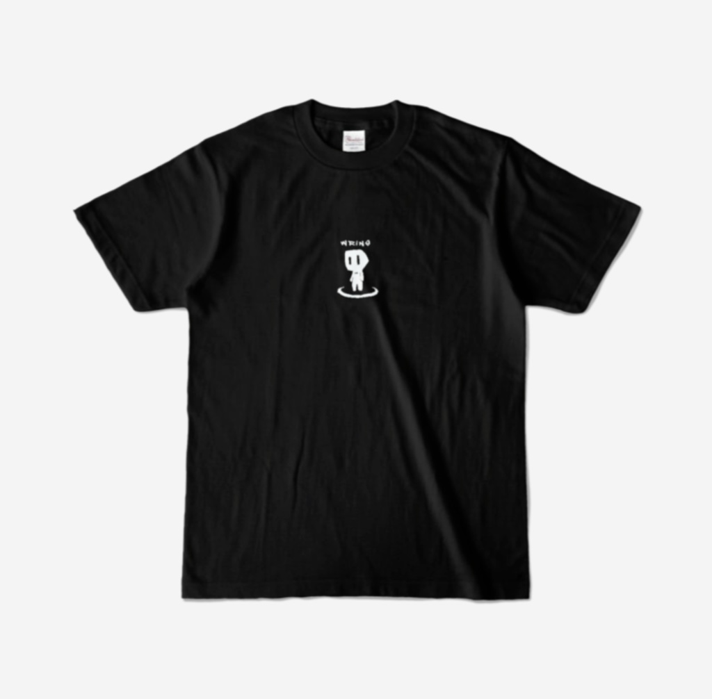 悪い梨シルクスクリーンTシャツ（黒）
