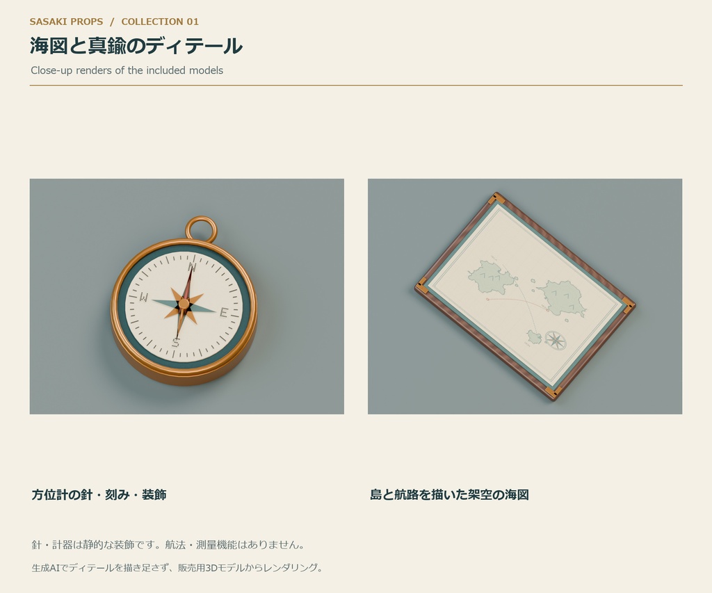ファンタジー航海士の卓上道具7点セット|Cartographer’s Desk