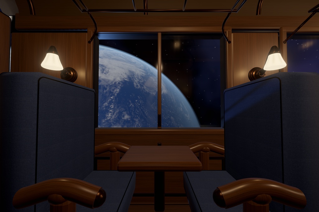 宇宙SL｜地球を望む客室付き蒸気列車【PC VRChat / Unity】