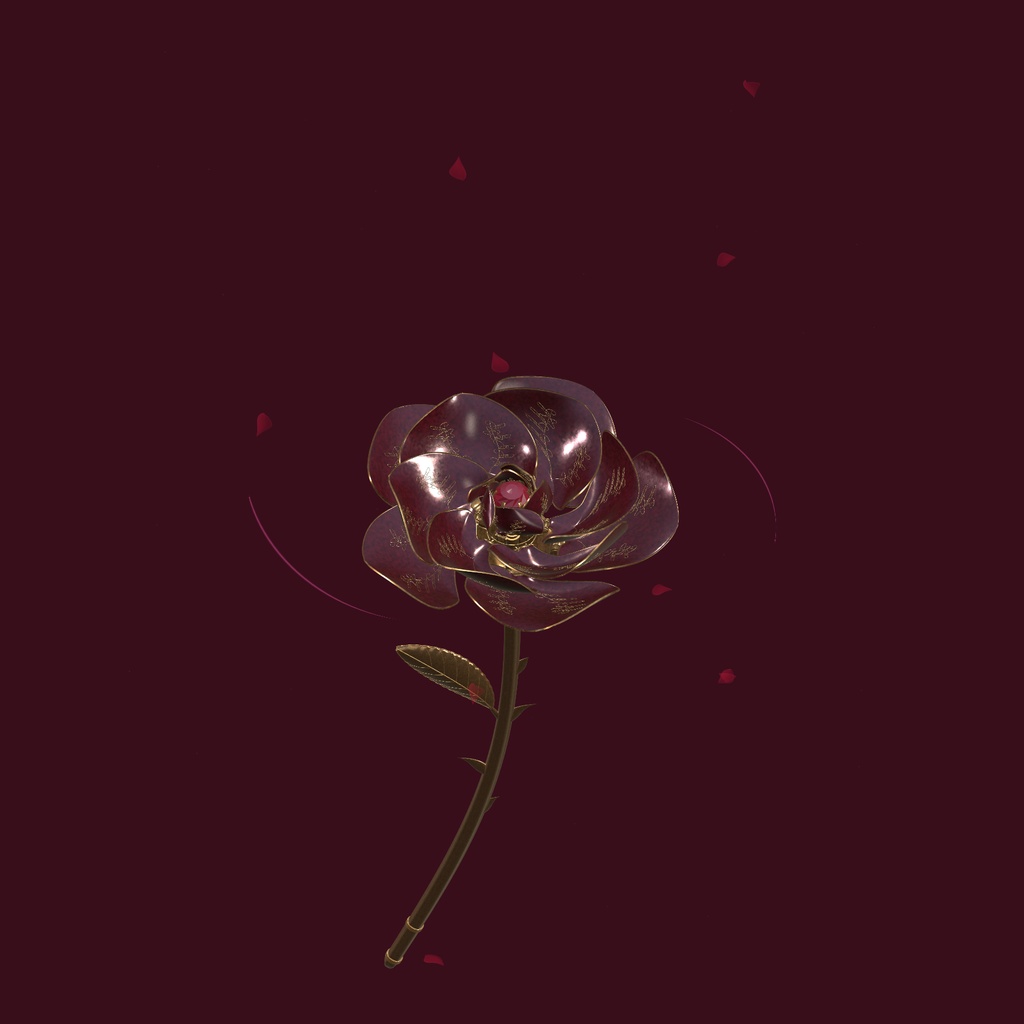 【PC向け】機械仕掛けの薔薇|開閉・開花エフェクト・アバター小物