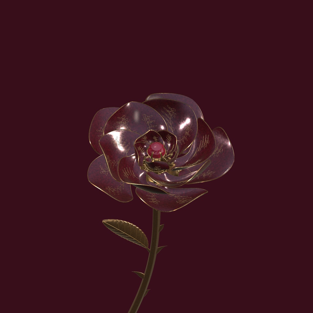 【PC向け】機械仕掛けの薔薇|開閉・開花エフェクト・アバター小物