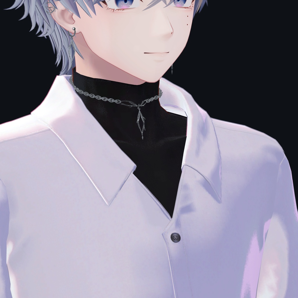 【9月15日12:00まで無料・KOMANO調整済み・PC VRChat】シルバーアクセサリー7種セット|ピアス・ネックレス・腰チェーン