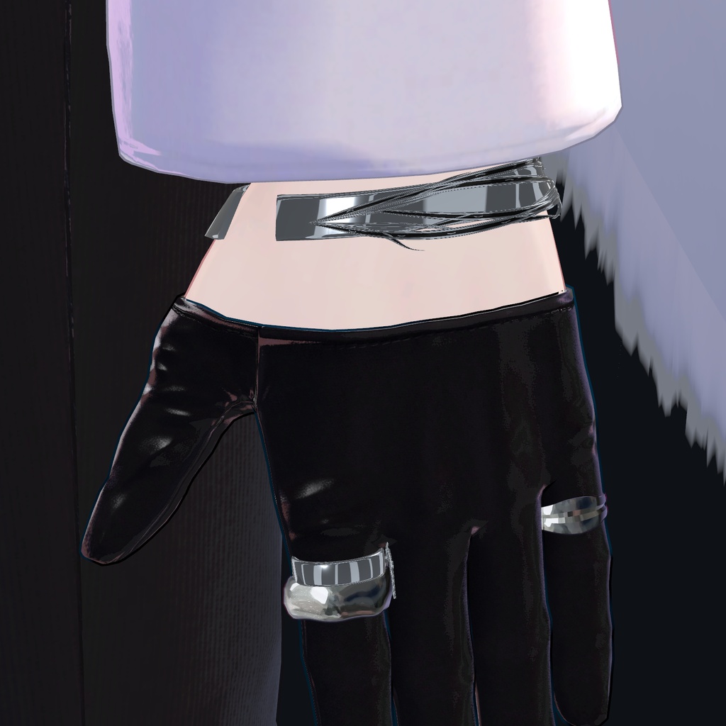 【9月15日12:00まで無料・KOMANO調整済み・PC VRChat】シルバーアクセサリー7種セット|ピアス・ネックレス・腰チェーン