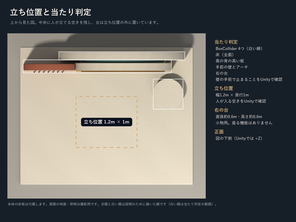 HIDAMARI|アーチと色のパネルの撮影背景【Unity Prefab / PC向け】